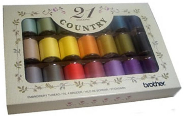 Brother Country Embroidery Thread Set Matt Finish (21 colours)