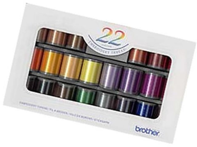 Brother Satin Finish Embroidery Thread Set (22 colours)