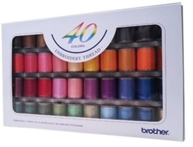 Brother Satin Finish Embroidery Thread Set (40 colours)