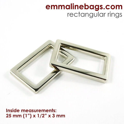 Emmaline Bags | 25mm Flat Rectangular Rings 4pk