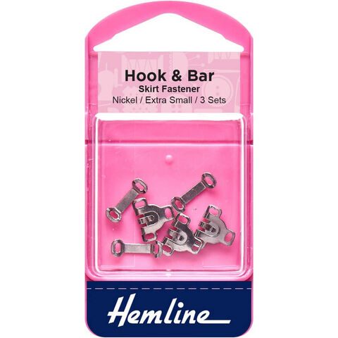 Hemline Hook and Bar Skirt Fastener | Silver