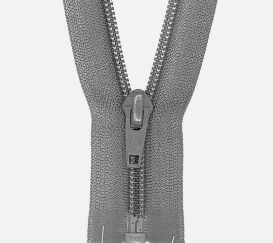 Habico YKK Open End Zip in Mid Grey