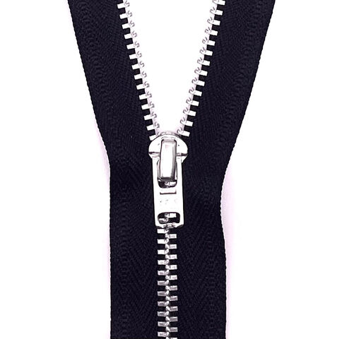 Habico YKK Silver Metal Skirt Zip in Black