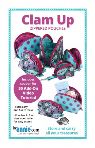 By Annie | Clam Up Zippered Pouches Pattern