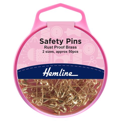 Hemline Assorted Safety Pins | Brass