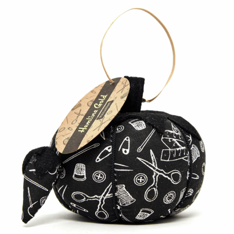 Hemline Gold Tomato Pincushion in Notions print