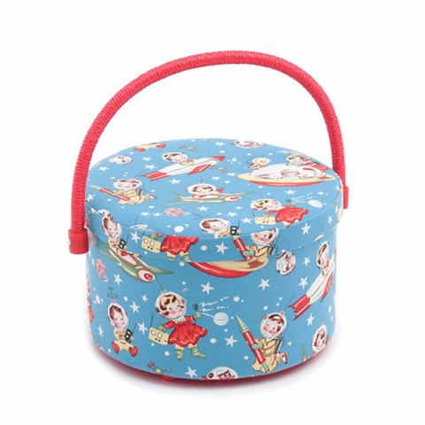Hobby Gift | Retro Rocket Rascals Round Sewing Box