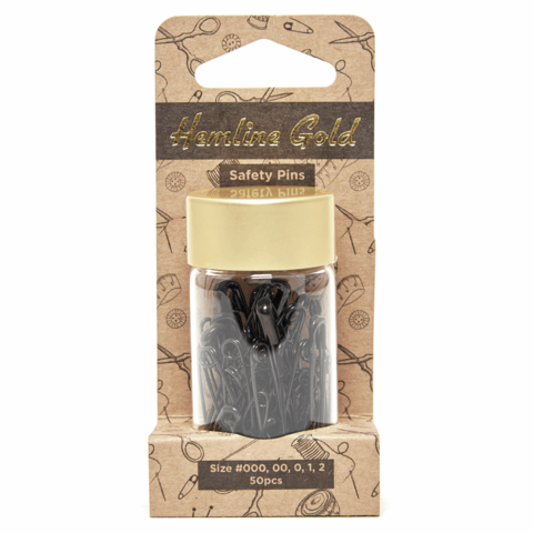 Hemline Gold Assorted Sizes Safety Pins