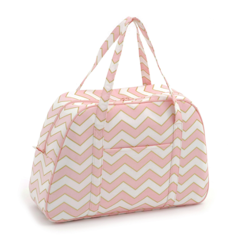 Hobby Gift | Pink & Cream Chevron Sewing Machine Bag