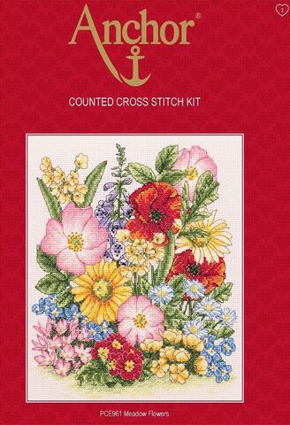 Anchor Counted Cross Stitch Kit: Meadow Flowers