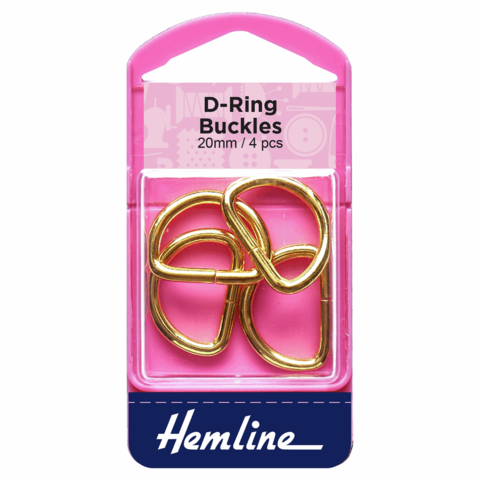 Hemline Metal D-Rings 20mm