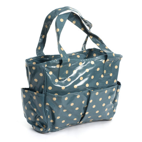 Hobby Gift | Teal Glossy Spot PVC Craft Bag