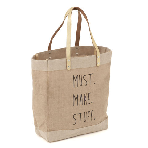 Hobby Gift | Must. Make. Stuff Hessian Shoulder Tote