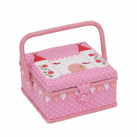 Hobby Gift | Small Square Fantasy Embroidered Castle Sewing Box