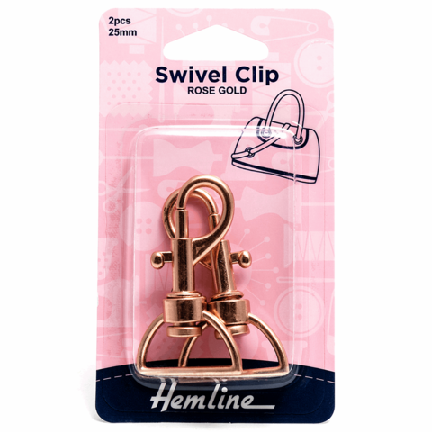 Hemline Rose Gold Swivel Clip 25mm