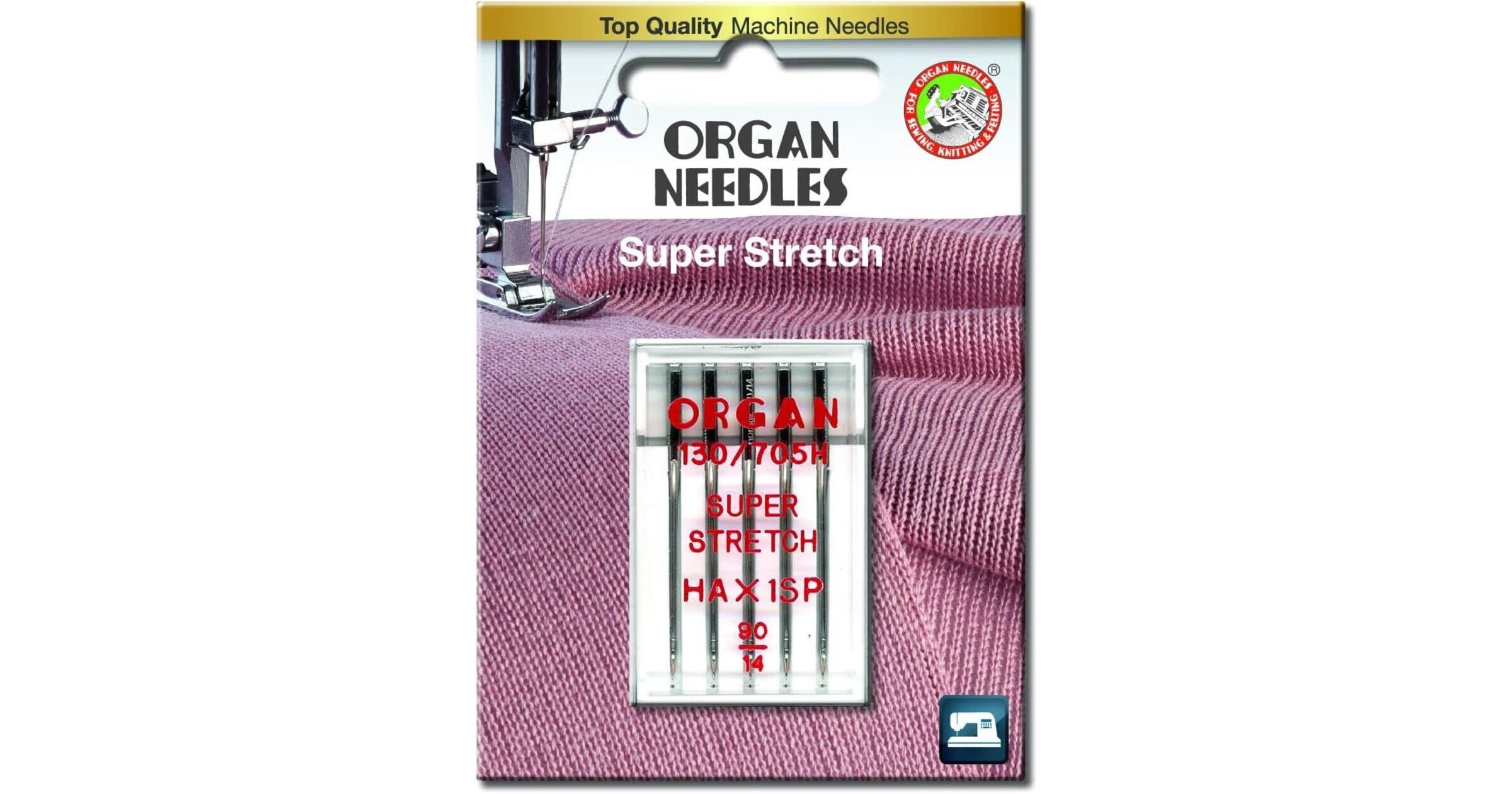 Organ HAx1SP Super Stretch Needles size 90(Pack of 5)