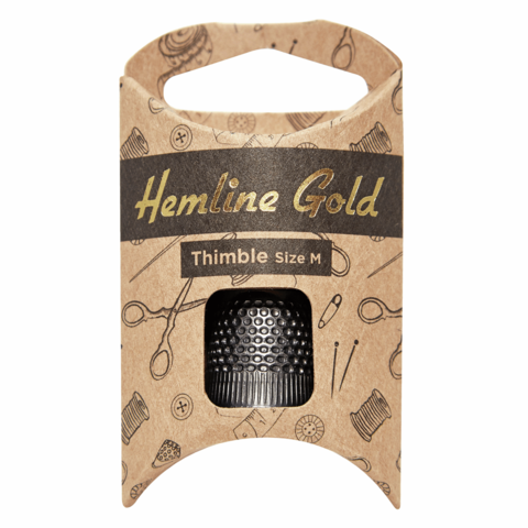 Hemline Gold Black Metal Thimbles