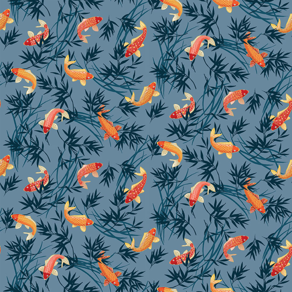 H172655 Koi on blue