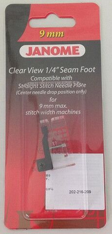 Janome Clear View 1/4" Seam Foot (Cat D)