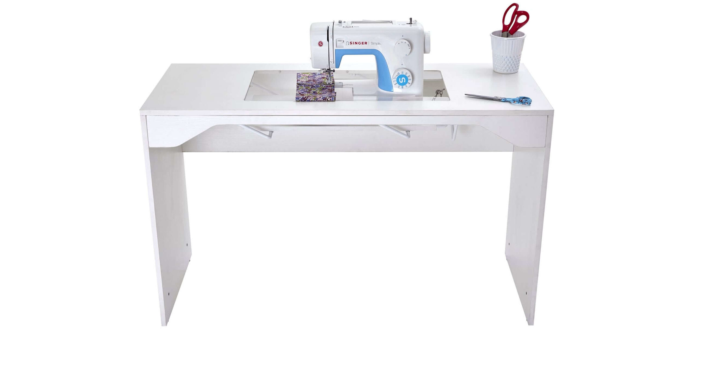 Horn Elements Sewing Table Unit In White