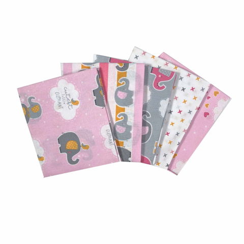 The Craft Cotton Co | Cutest Little Elephant Pink Fat Quarter Pack