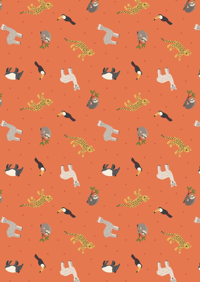 H172235 South American Animals on orange