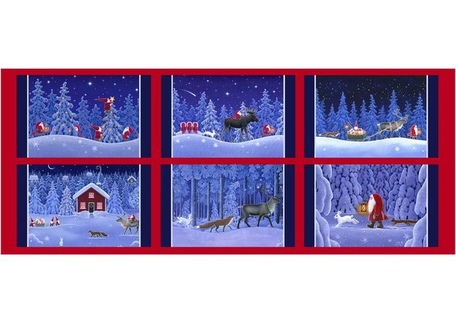 Lewis & Irene | Tomten & Friends Placemats half yard panel (CE8)