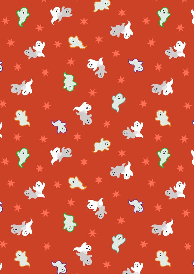 H172979 Spooky Ghosts on orange