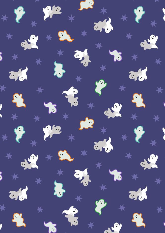 H172980 Spooky Ghosts on blue