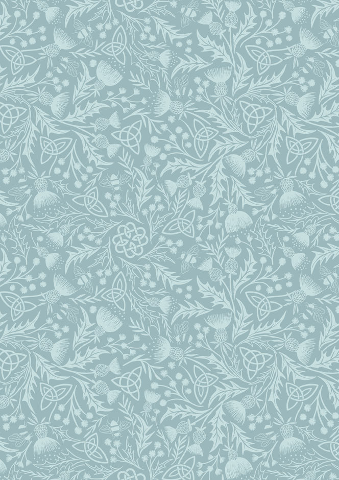 H173509 Mono Thistle on light blue