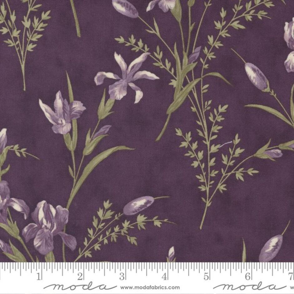 H173808 Large Floral Iris on plum