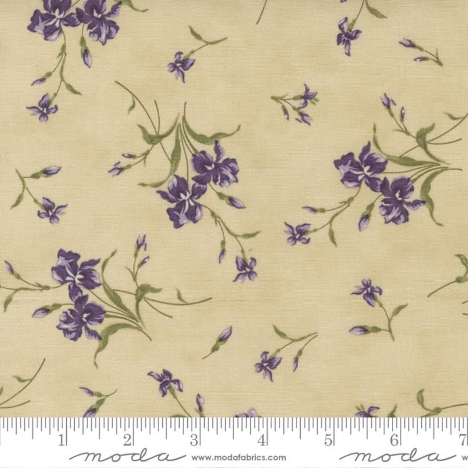 H173812 Small Floral Iris on ivory