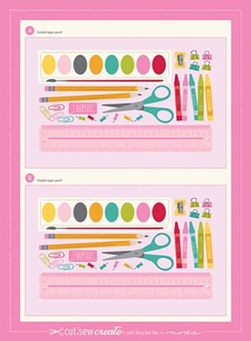 Moda | School Supply Zipper Pouch Panel