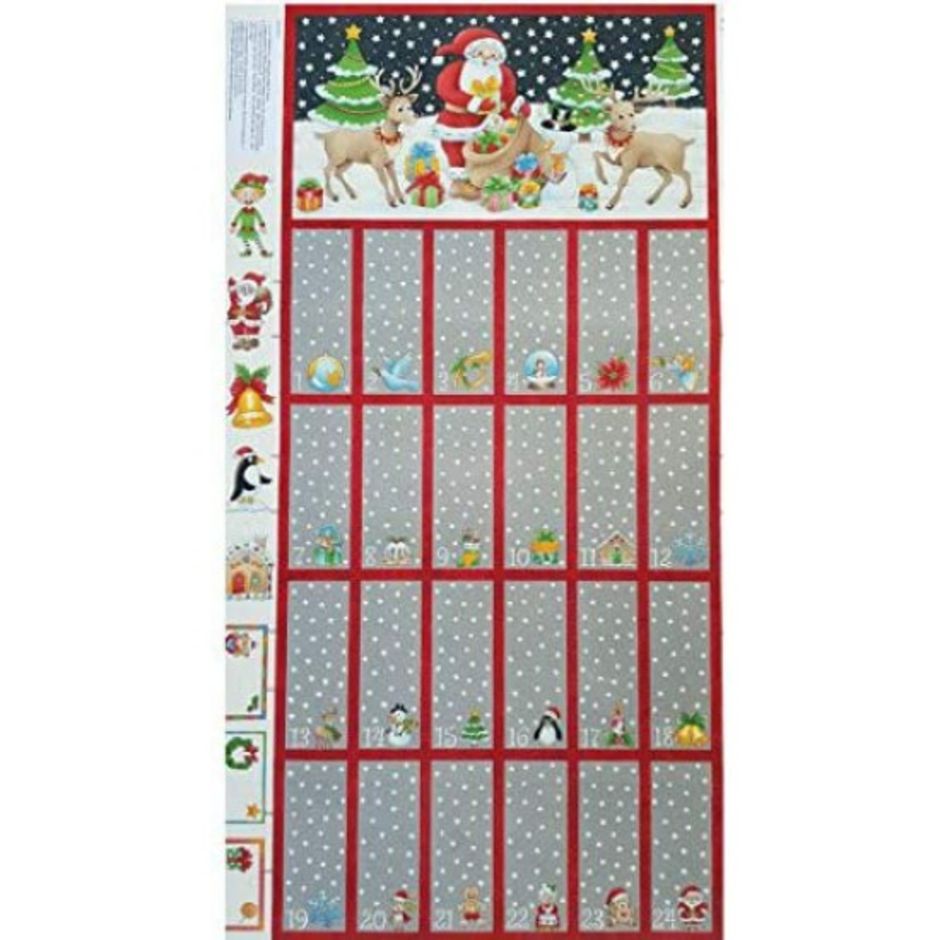 H172940 Santa gift advent calendar panel