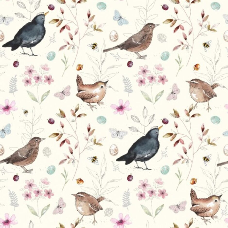 H174283 Bird Song on cream