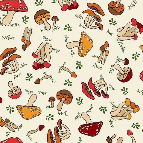 Littondale Fabric | Menagerie | Mushrooms