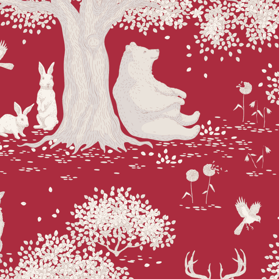 H172731 Woodland in carmine