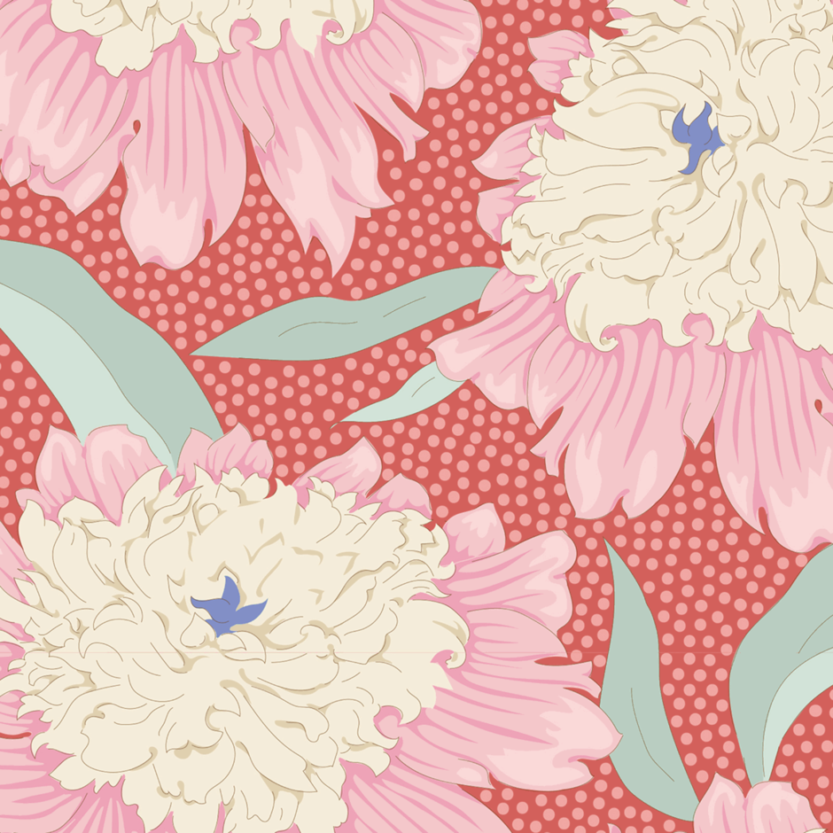 H172874 Bowl Peony in coral