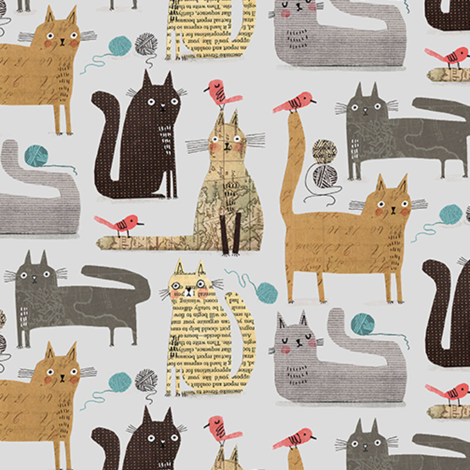 H173423 Cats at play grey