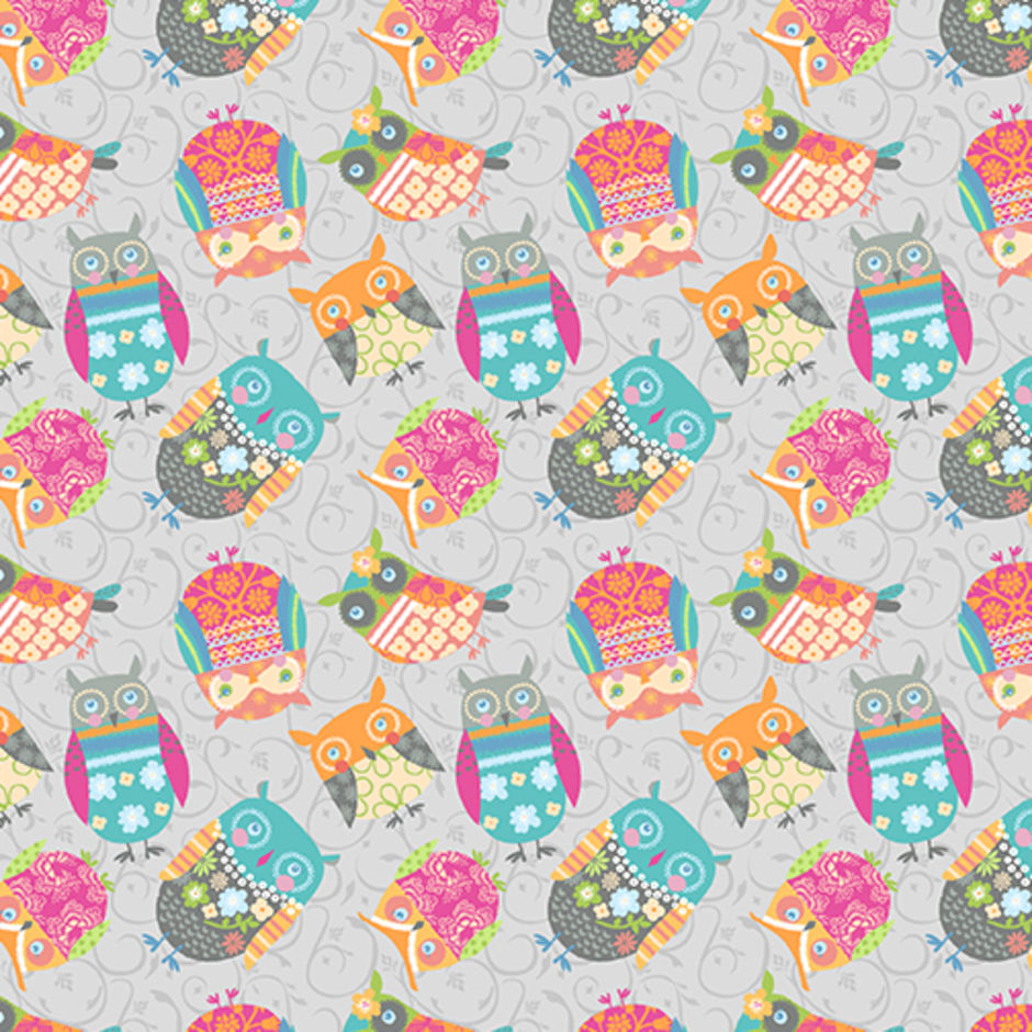 H173489 Small Owls on light grey