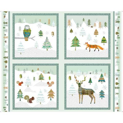QT Fabrics | Woodland Winter Picture Panel