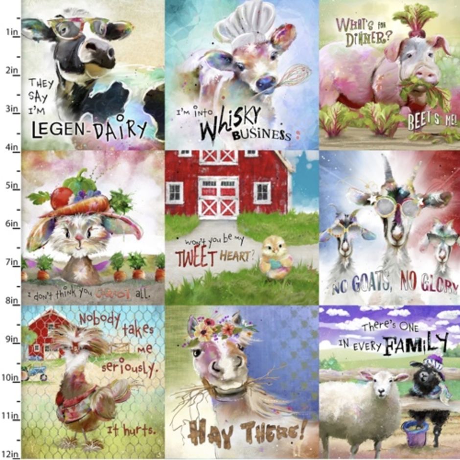 H173632 Funny Farm Animal Patches