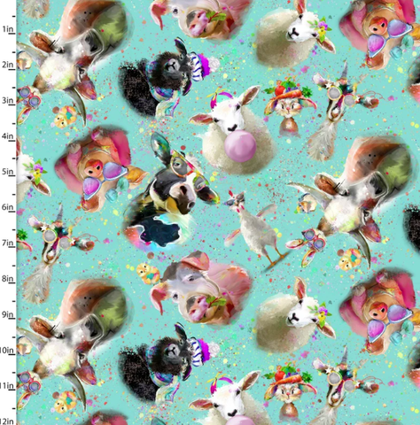 Visage Fabrics | Funny Farm Tossed Animals
