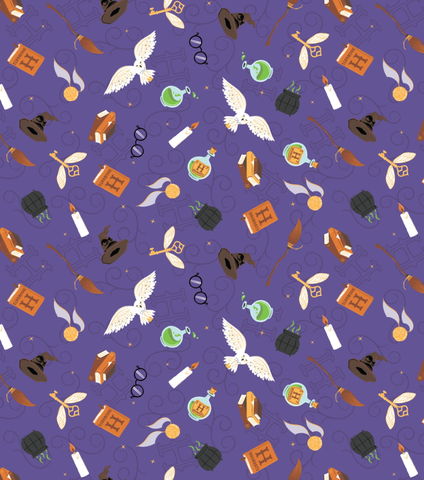 Visage Fabrics | Harry Potter Purple Swirls