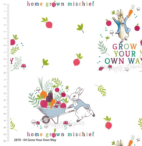 Visage Fabrics | Peter Rabbit Grow Your Own Way