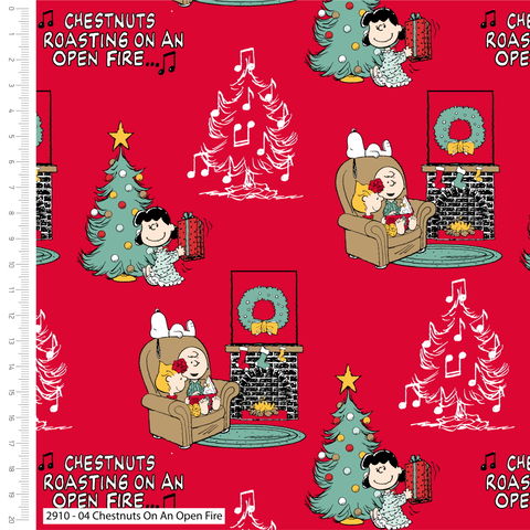 Visage Fabrics | Snoopy Chestnuts By The Fire