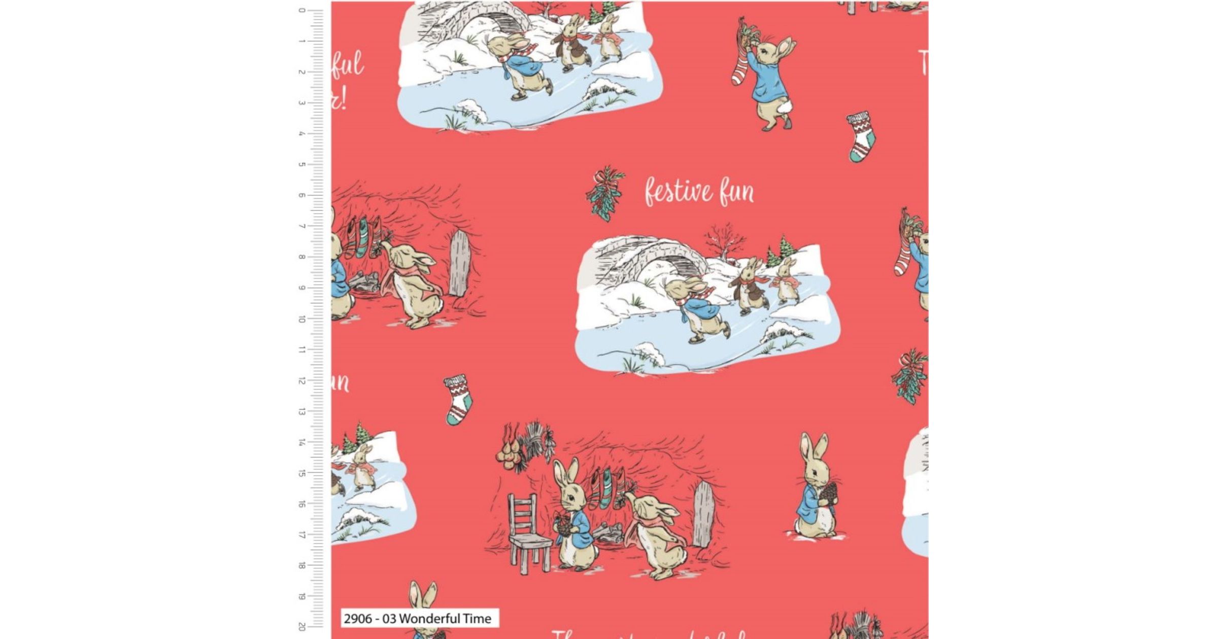 Visage Fabrics | Peter Rabbit Most Wonderful Time of the Year - Festive Fun