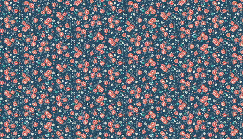 H171937 Ditzy floral on dark blue