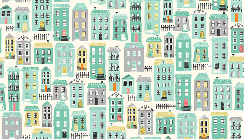 H171947 Houses on cream