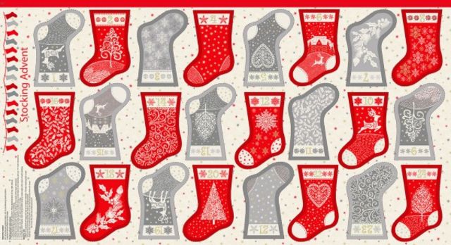 Makower | Scandi Mini Stocking Advent Panel (2362)